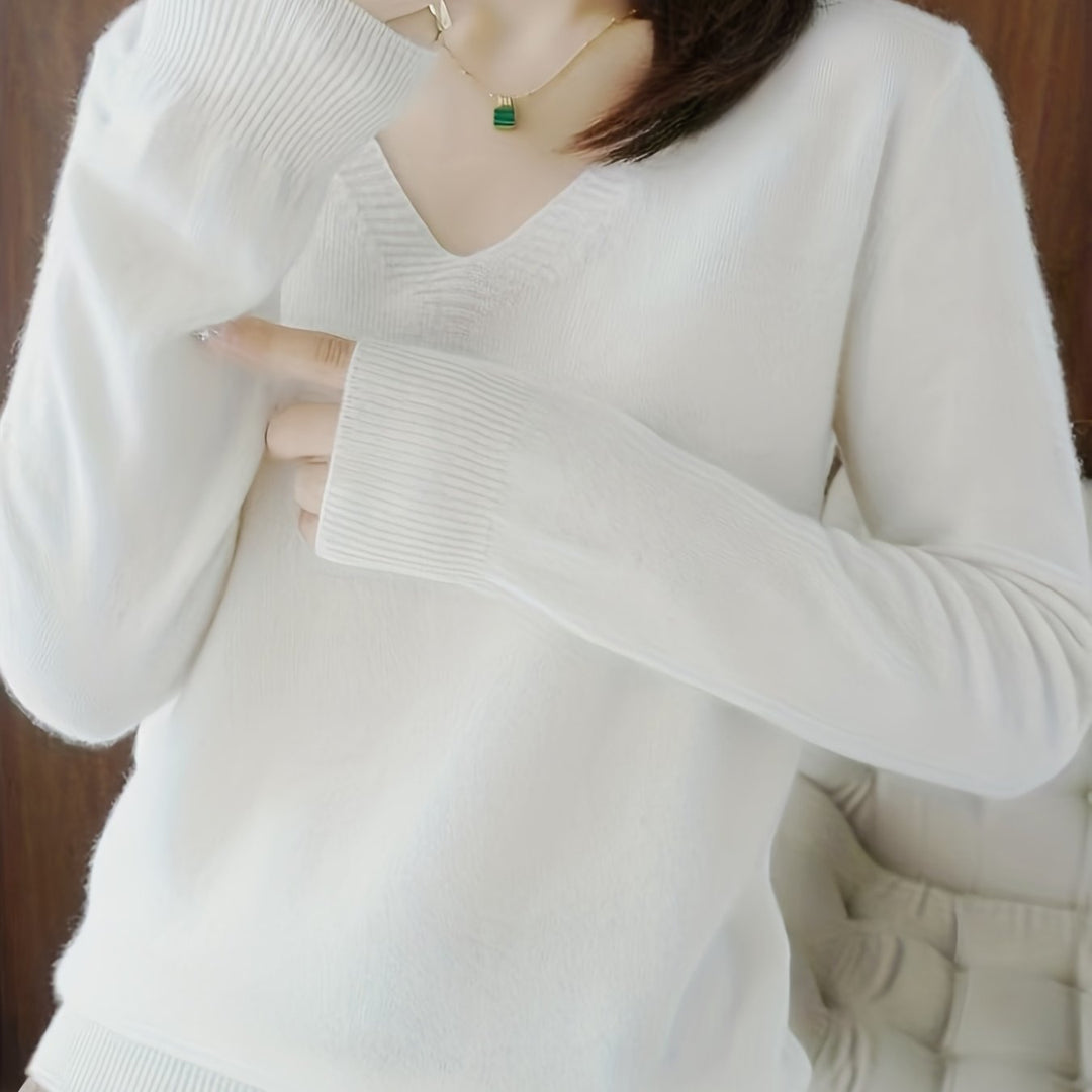 V-Neck Sweater for Women, Soft Style