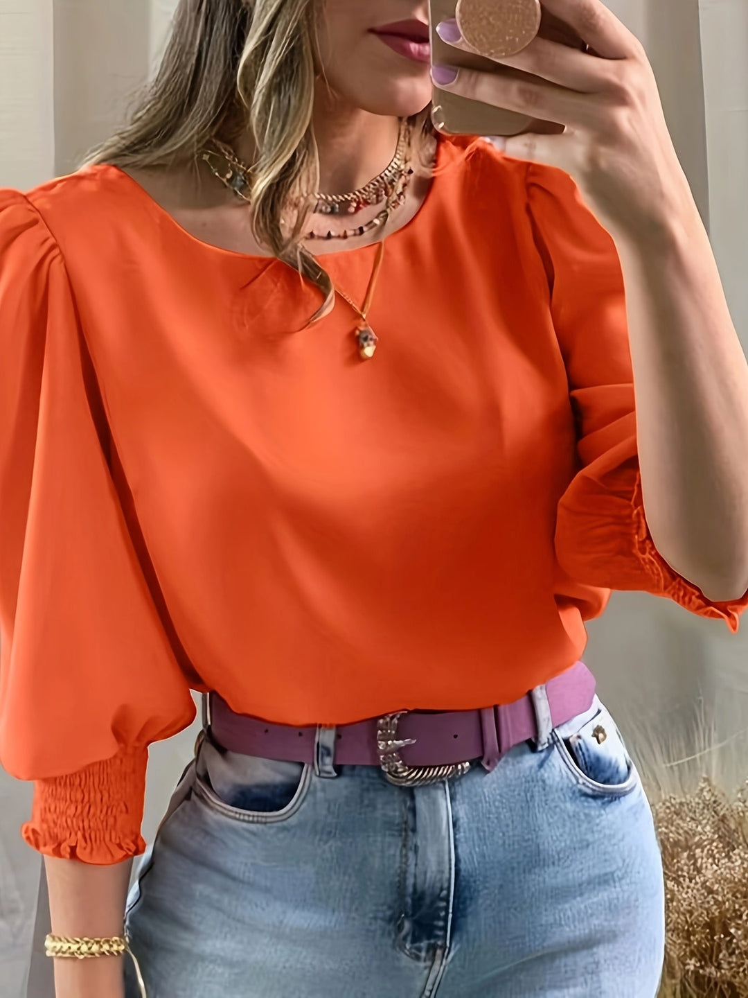 Puff-Sleeve Blouse for Women