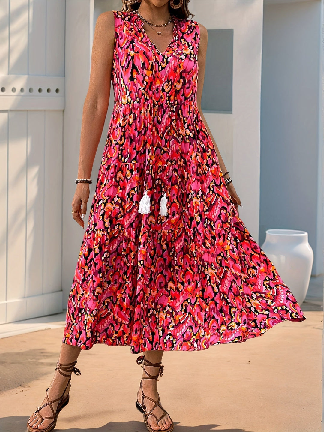 Ladies Flowing Bohemian Maxi Dress