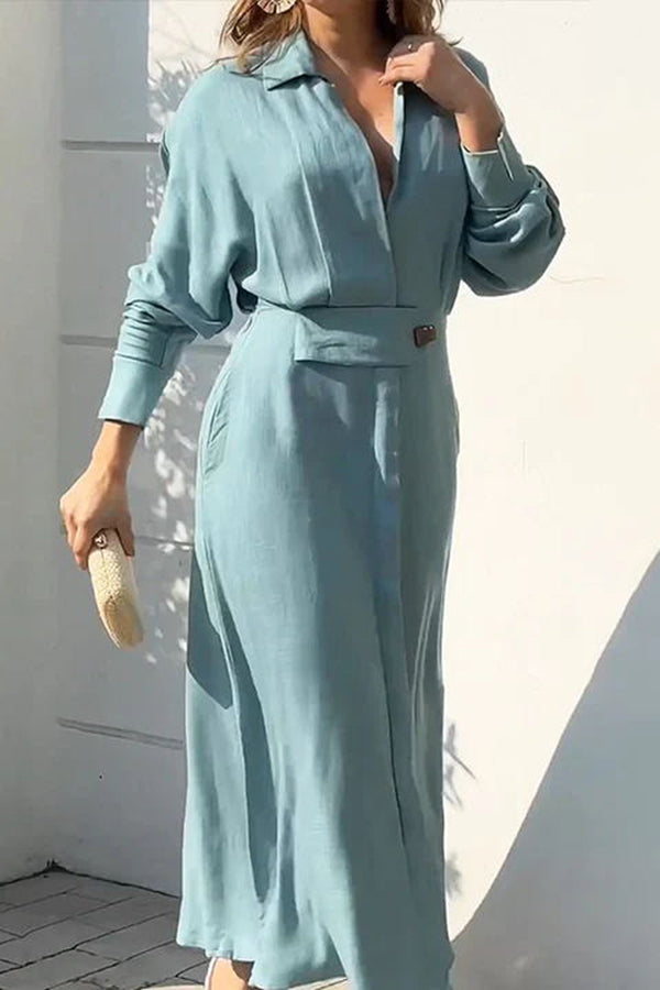 Ankle-Length Shirt Dress for Women