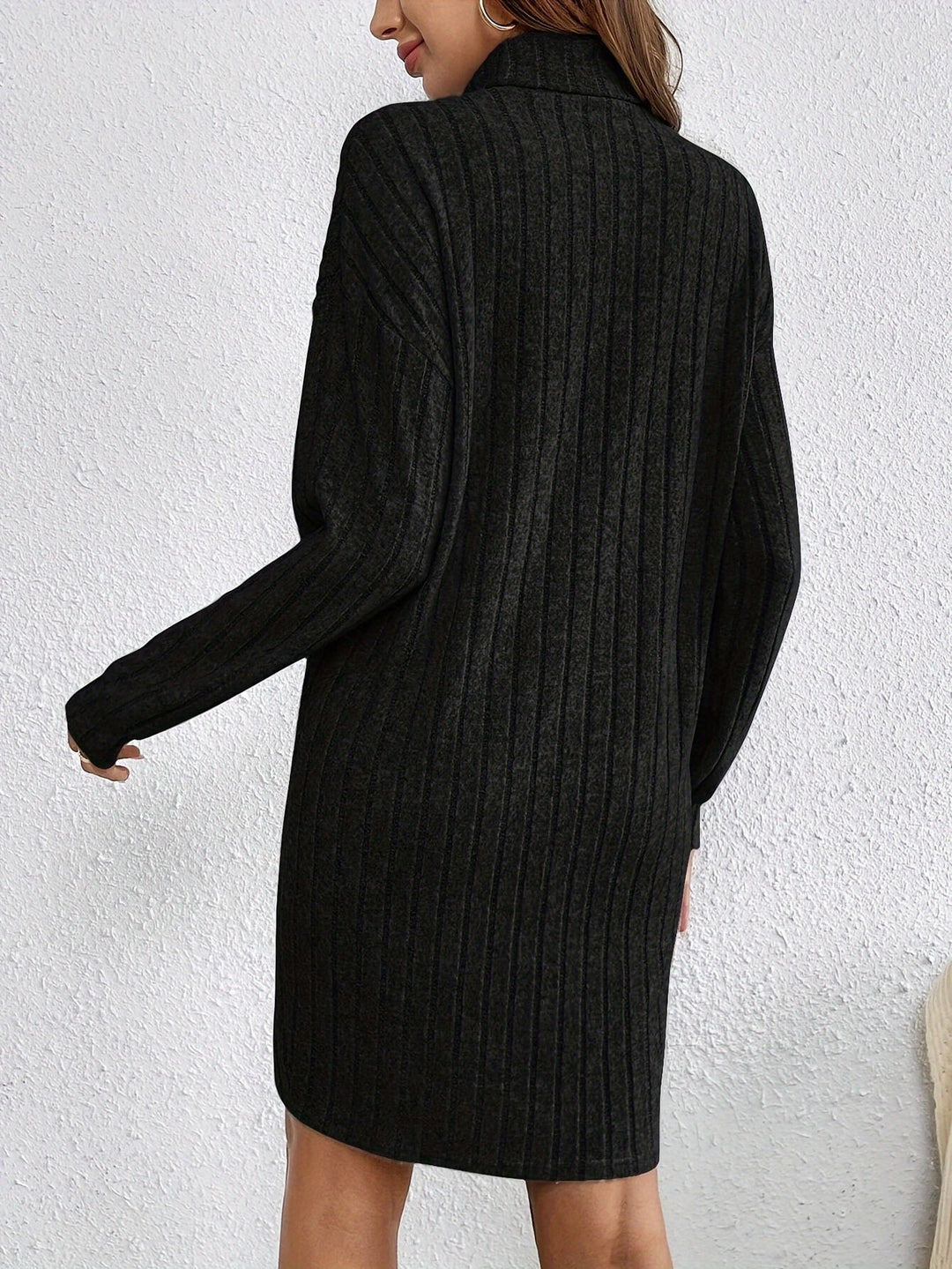 Ladies Ribbed Turtleneck Sweater Dress