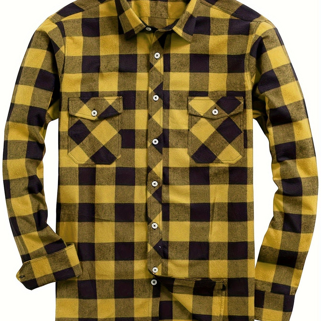 Checked Flannel Shirt for Men, Classic Style