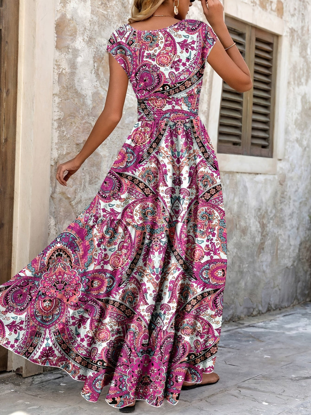 Bohemian Paisley Maxi Dress for Women