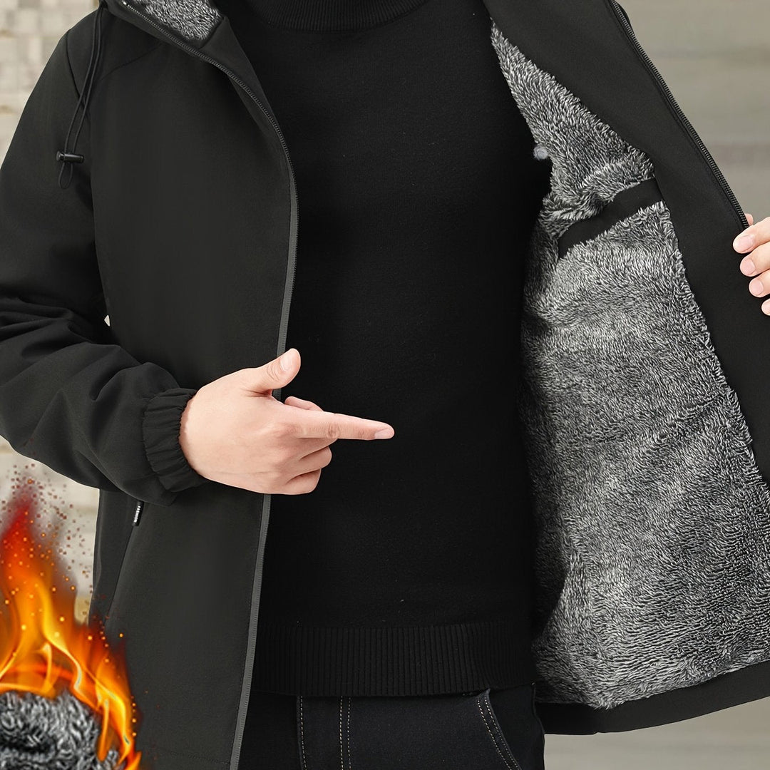Cozy Fleece-Lined Hooded Jacket for Men