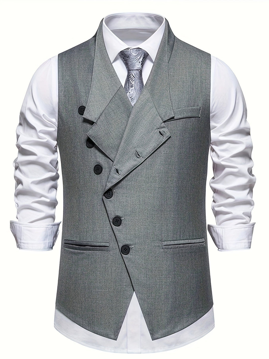 Asymmetrical Vest for Men, Refined Style