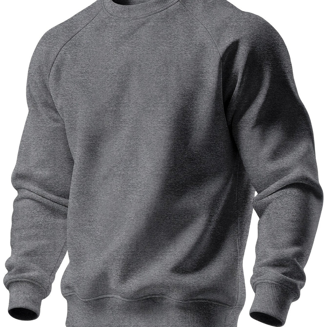 Classic Raglan Crew Neck Sweatshirt for Men