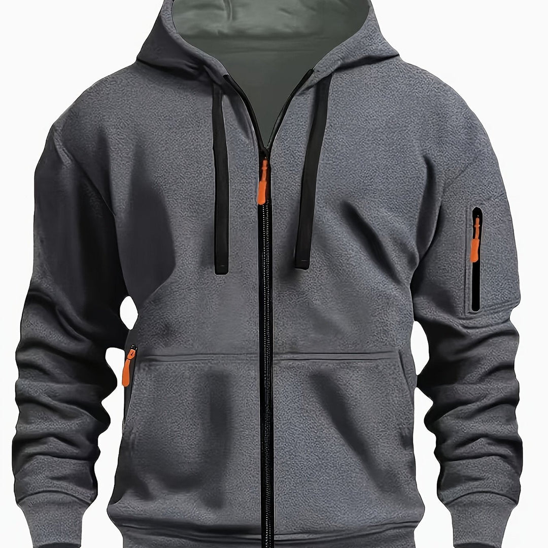 Everyday Zip-Up Hoodie for Men, Plus Size