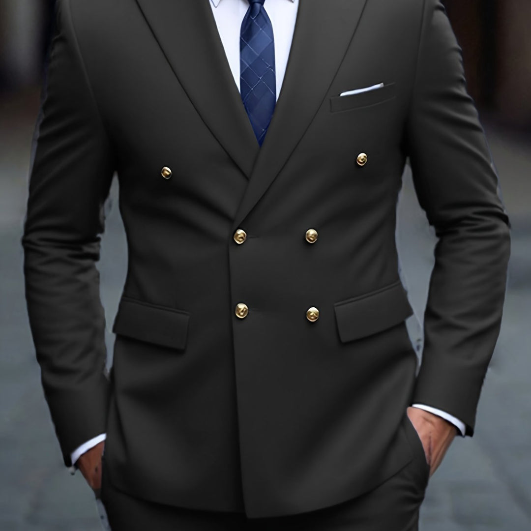 Double-Breasted Tailored Suit for Men, Plus Size