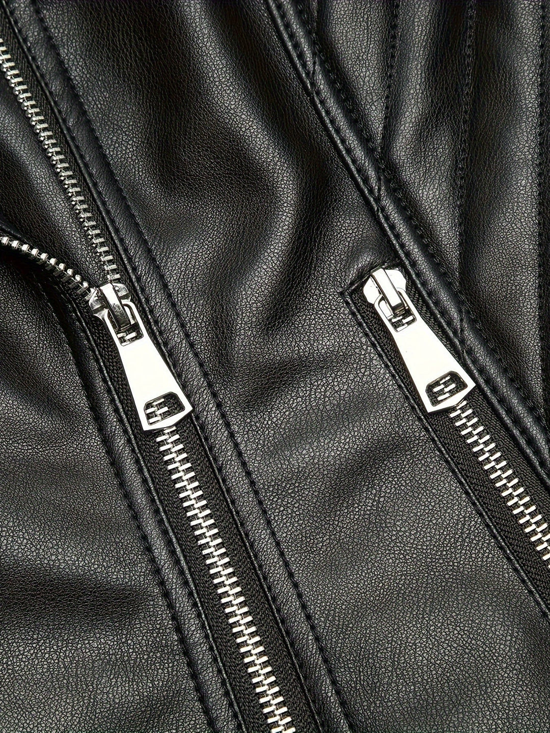 Sculpted Zip-Front Moto Jacket for Women
