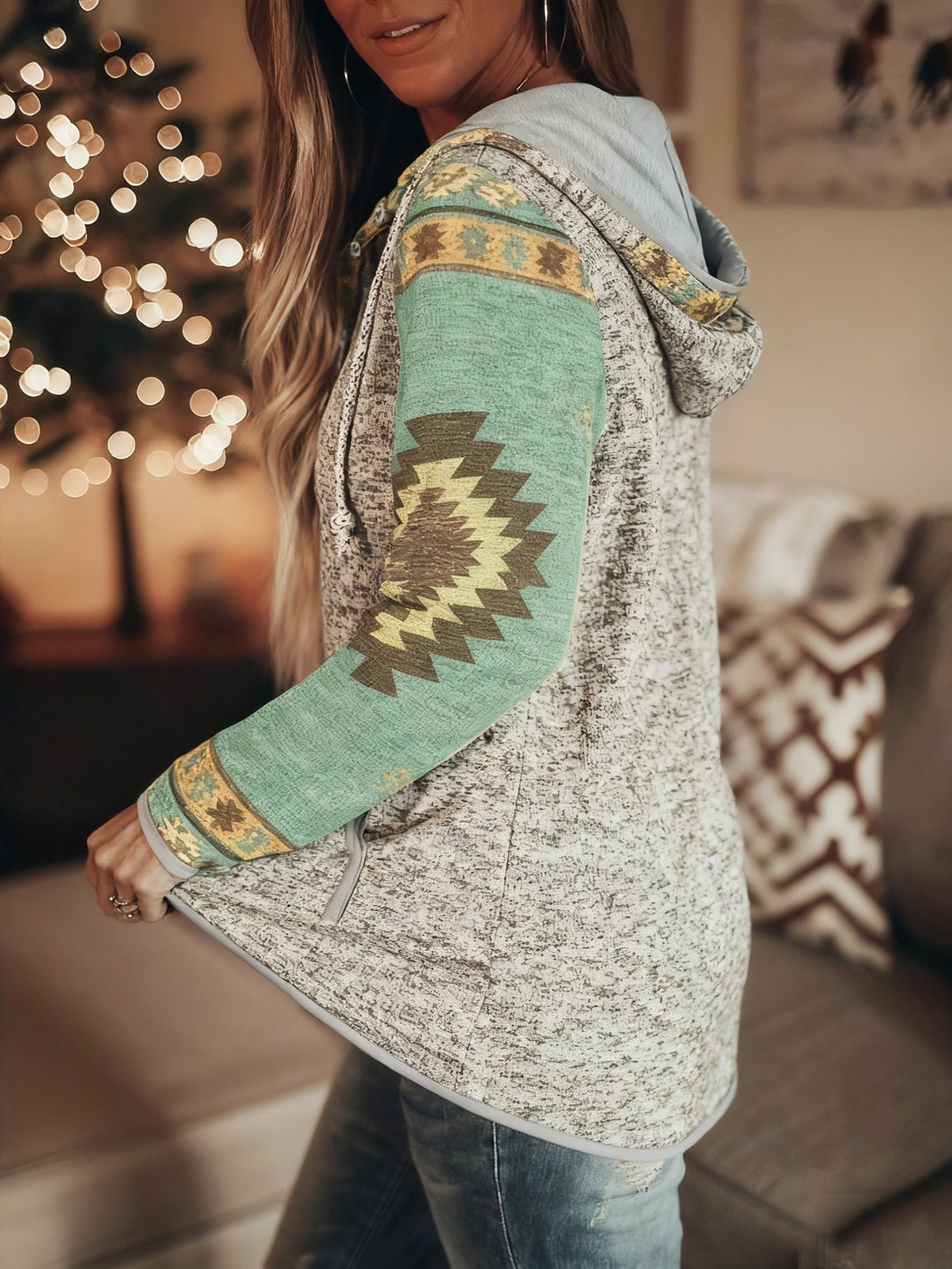 Western-Inspired Hooded Sweatshirt for Women