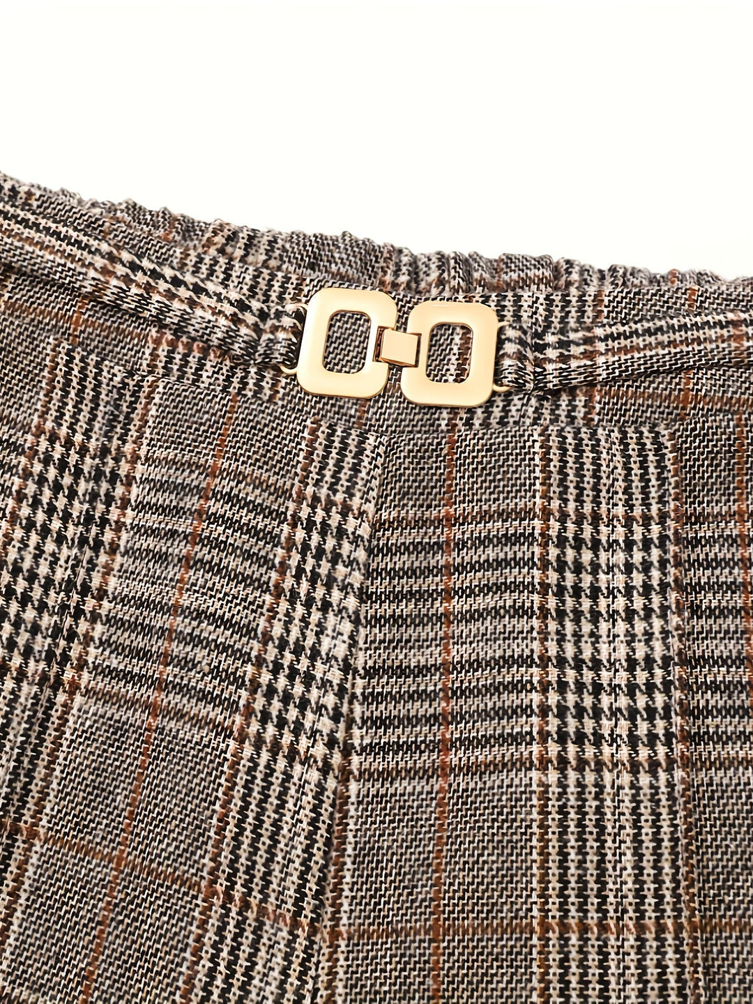 Wide-Leg Plaid Trousers for Women