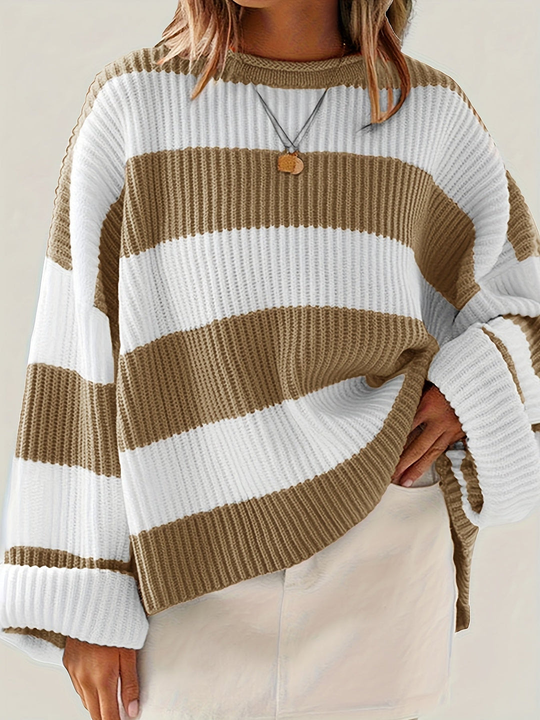 Colorblock Sweater for Women, Relaxed Style