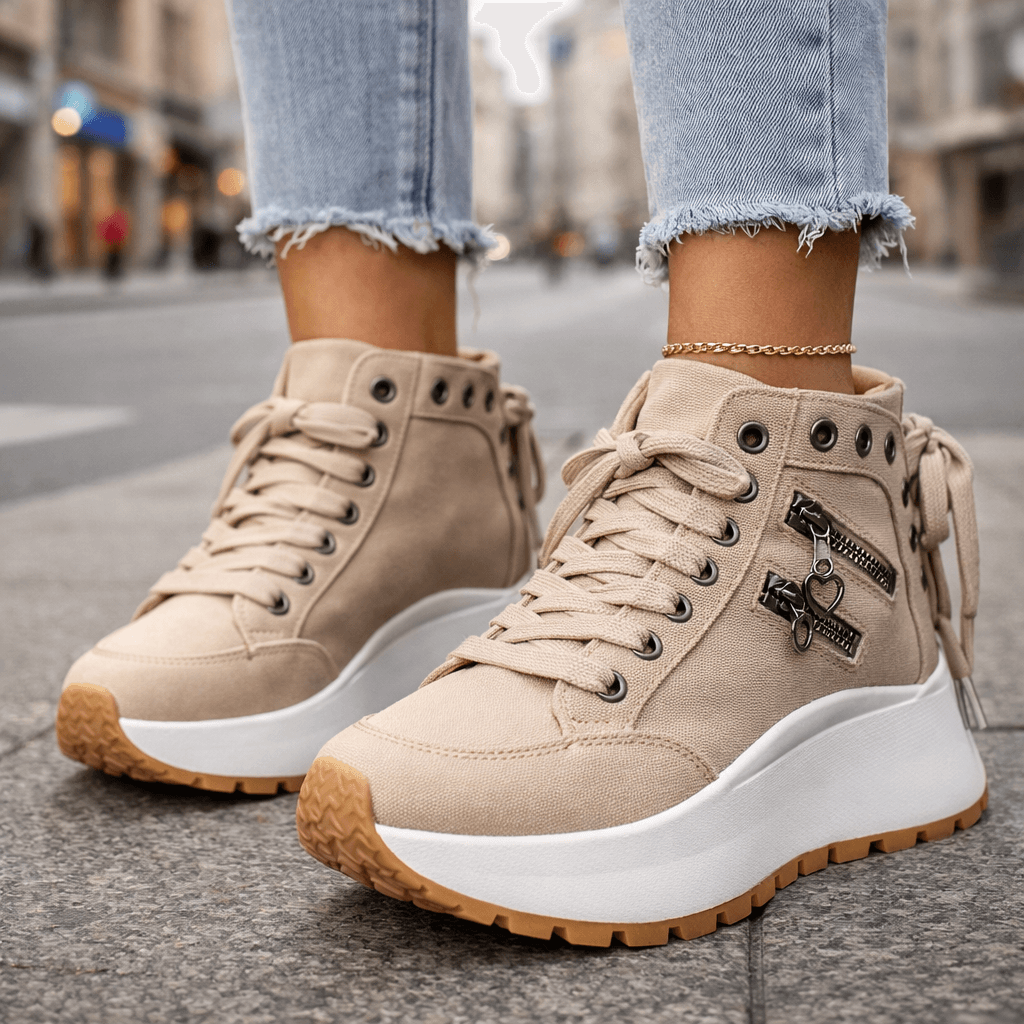 High Cut Lace Shoes for Women, Premium Style
