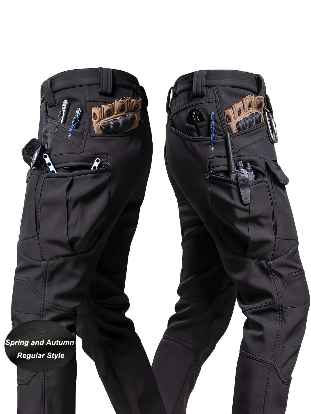 Multi-Pocket Tactical Trousers, Men's Rugged Fit