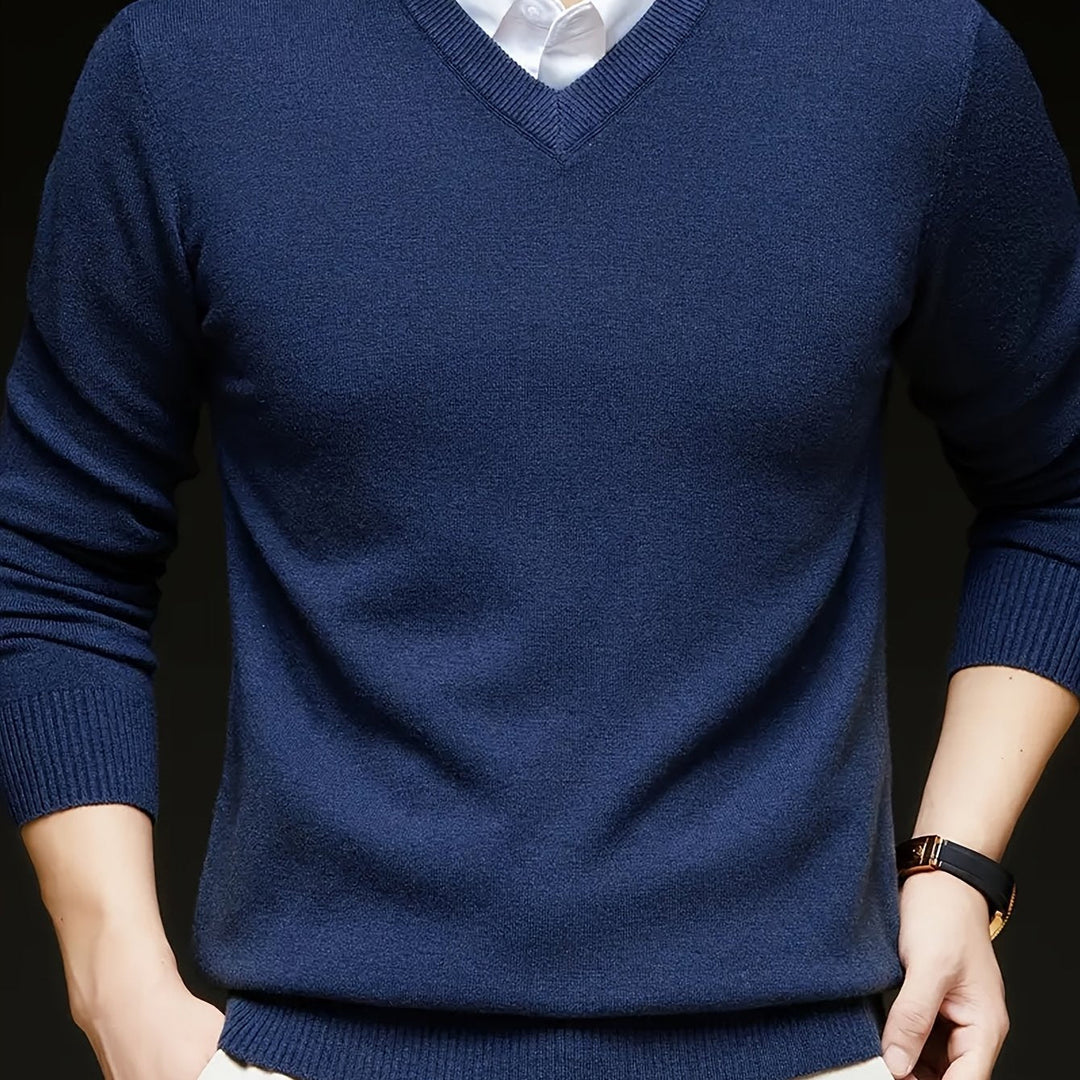 Refined V-Neck Sweater for Men