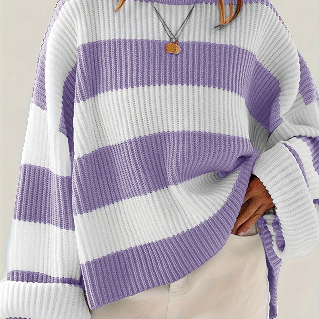 Colorblock Sweater for Women, Relaxed Style