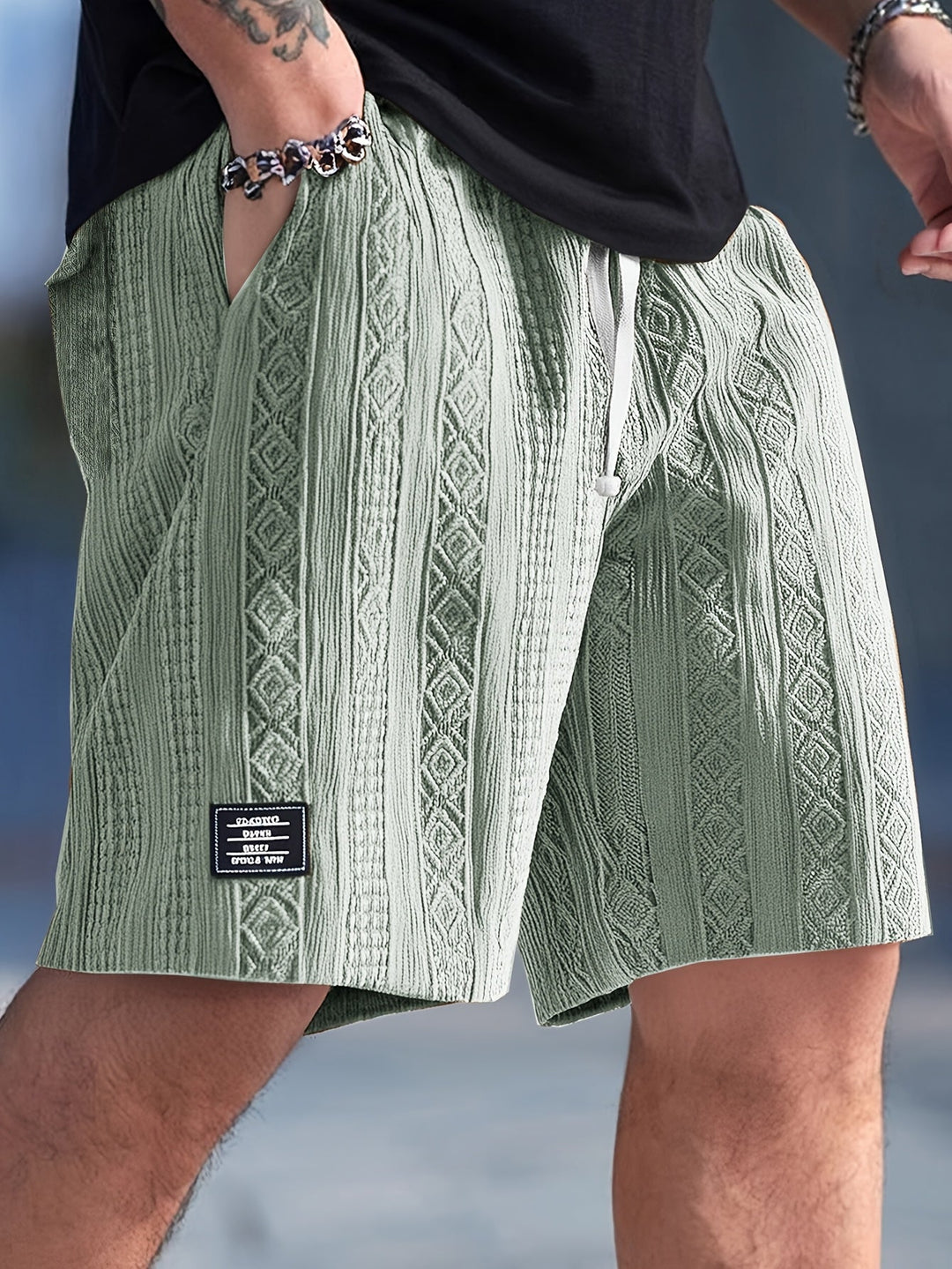 Drawstring Shorts, Men's Textured Fit
