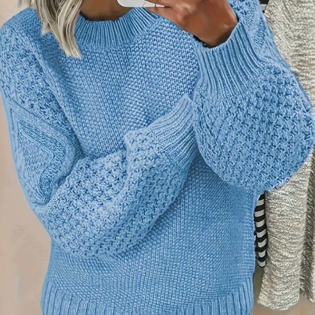 Cozy Lantern-Sleeve Sweater for Women, Plus Size