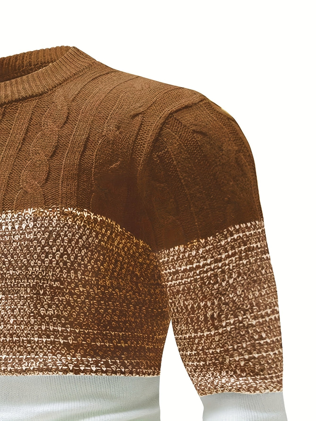 Color-Block Crew Neck Sweater for Men