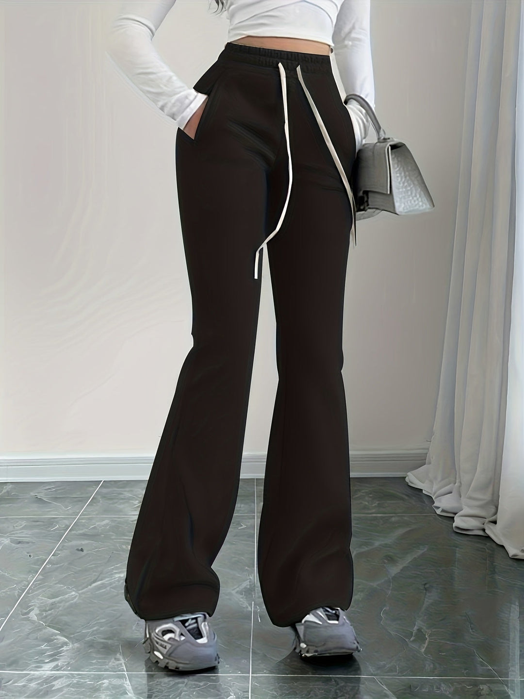 High-Waist Flared Lounge Pants for Women