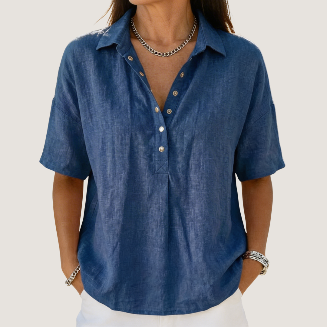 Plus Size Casual Button-Up Collar Shirt for Women