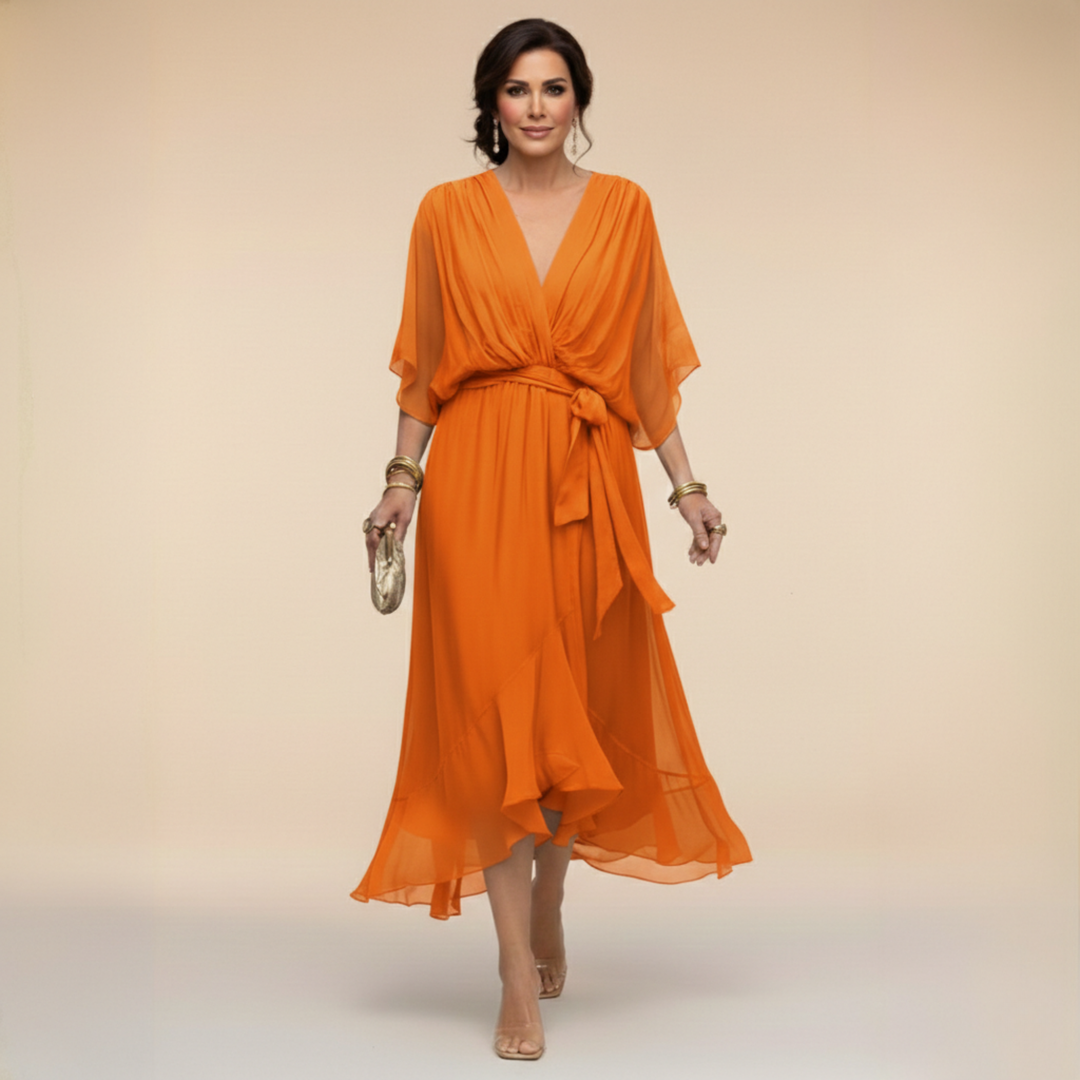 Stylish Chiffon V-Neck Dress for Women