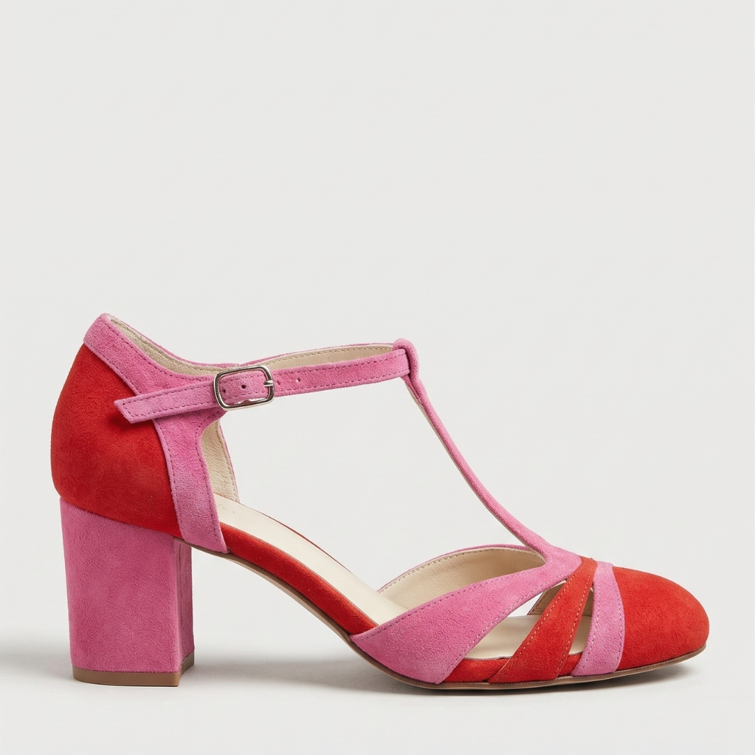 Closed Toe T-Strap Heels, Women's Modern Fit