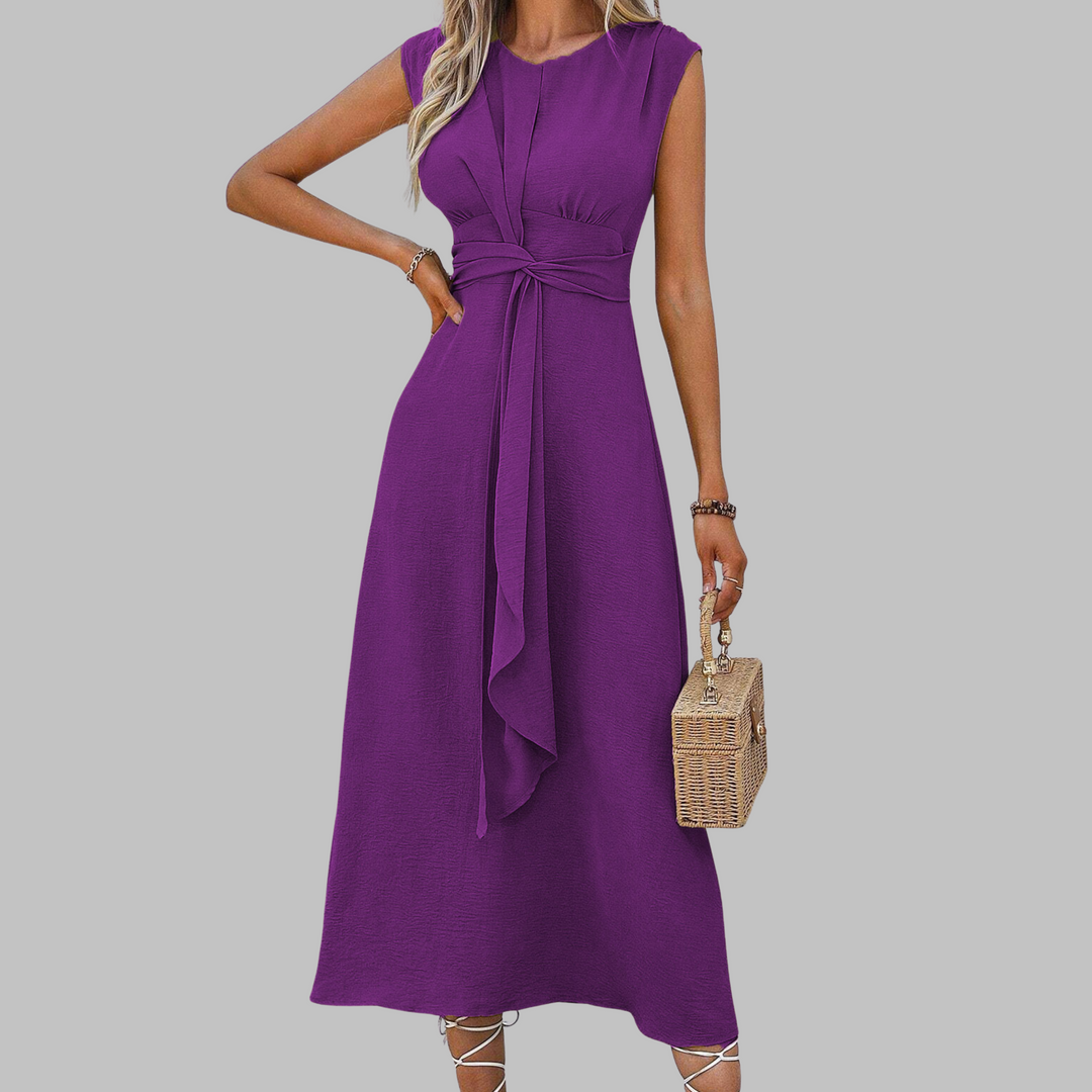 Sleeveless Round Neck Maxi Dress, Women's Elegant Fit