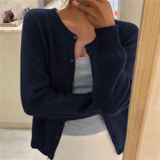 Button-Front Cardigan for Women, Soft Style