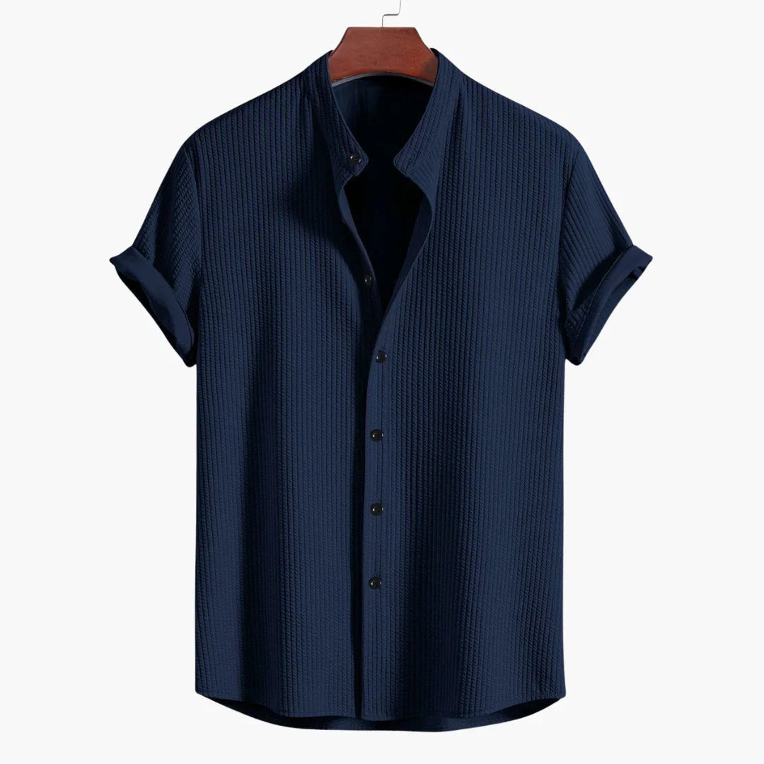 Stand-Collar Shirt, Men's Refined Fit