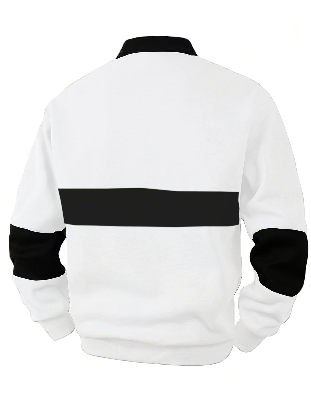 Colour-Block Long Sleeve Polo Shirt for Men, Plus Size