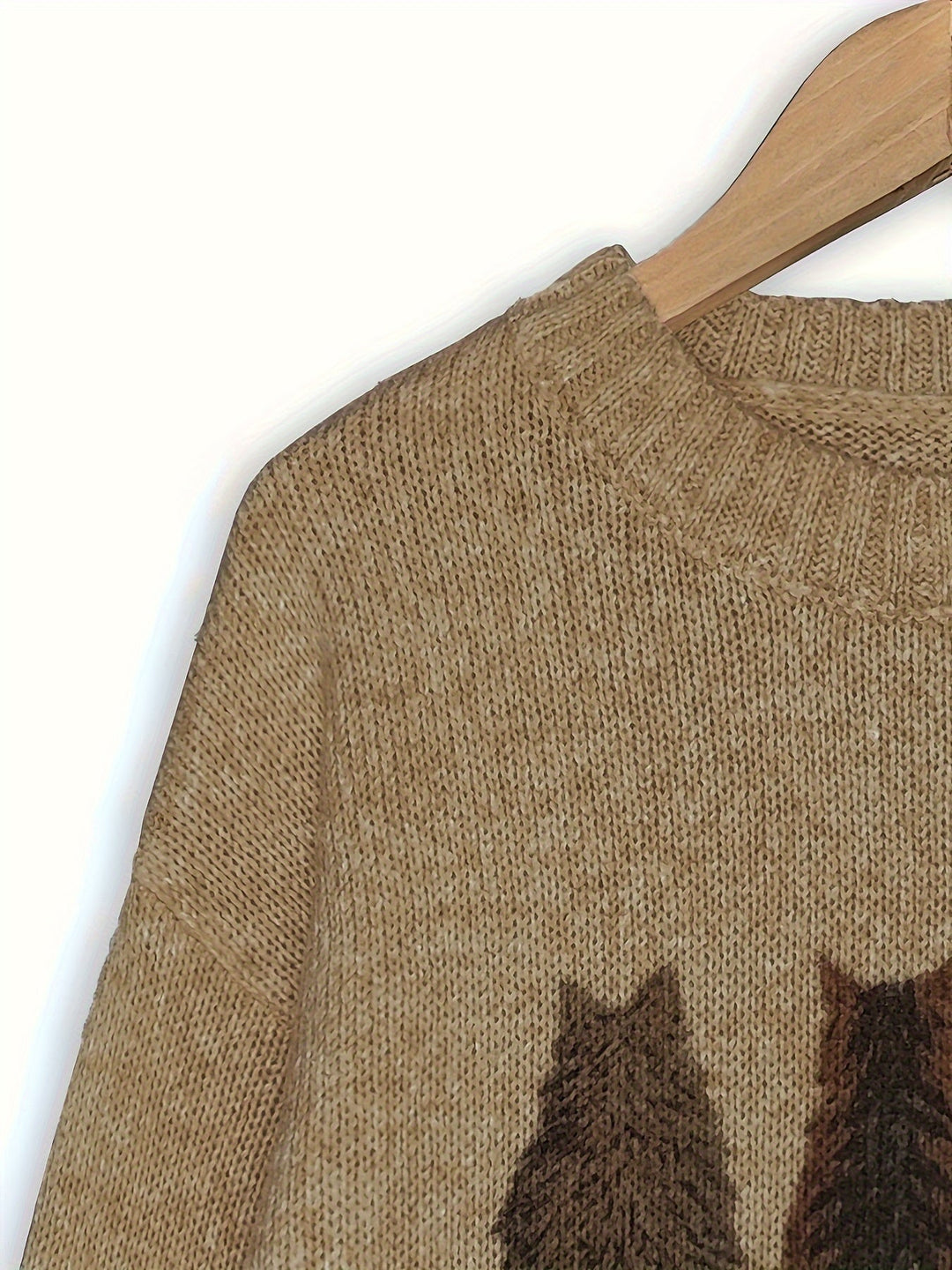 Cat-Print Sweater for Women, Cozy Style