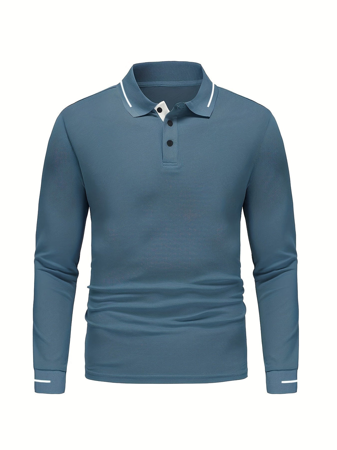 Long-Sleeve Polo Shirt for Men, Refined Style