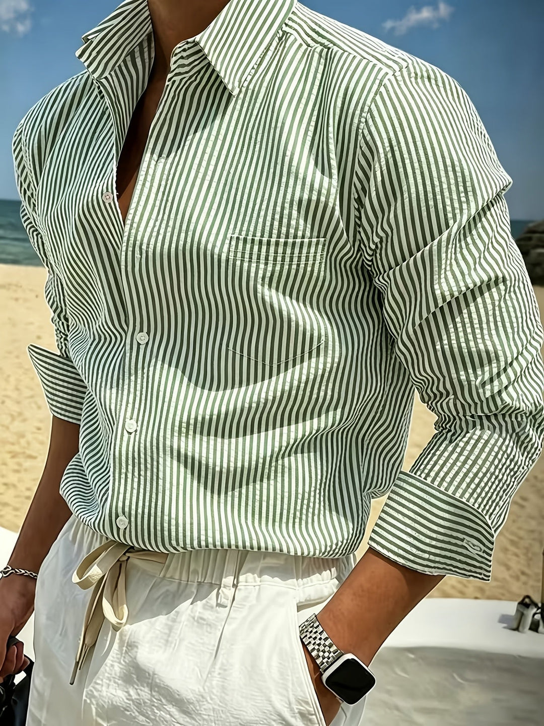Striped Long Sleeve Shirt for Men