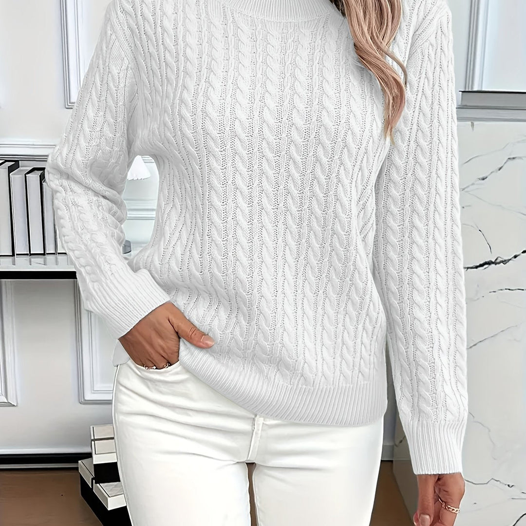 Women's Cable-Knit Round Neck Sweater