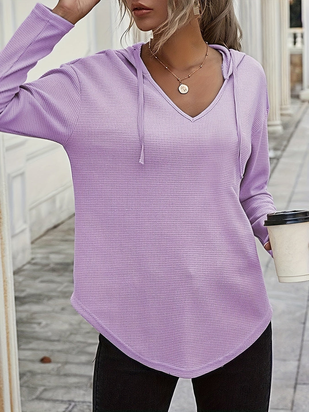 Women's Relaxed V-Neck Hoodie