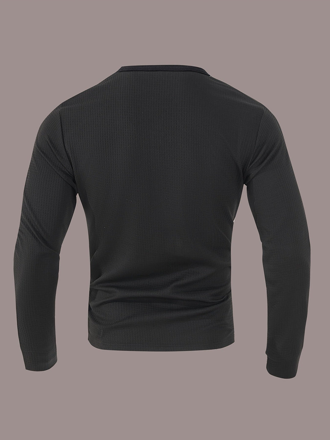 Textured Long-Sleeve Henley for Men, Plus Size