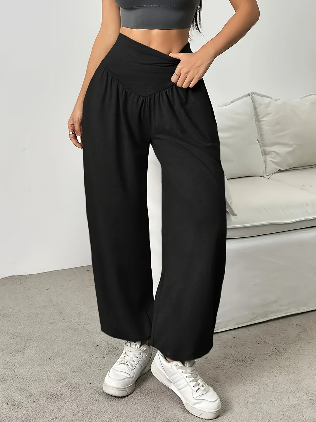 Women's High-Waist Wide-Leg Lounge Trousers