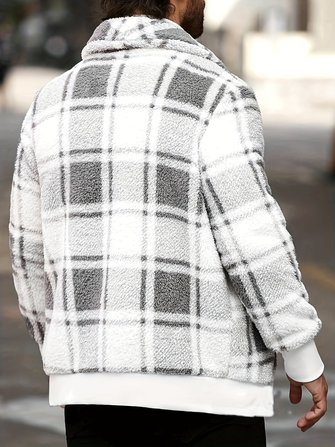 Checked Jacket for Men, Cozy Style