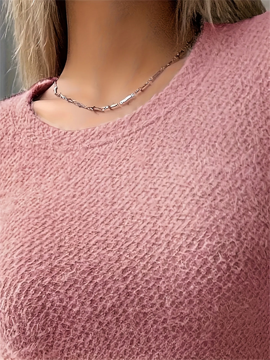 Plush Long Sleeve Top for Women, Soft Style