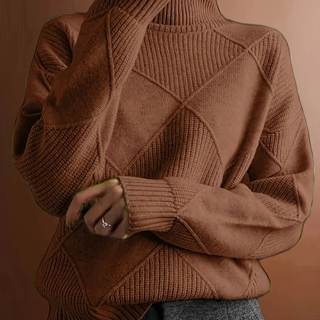 Turtleneck Sweater for Women, Textured Style