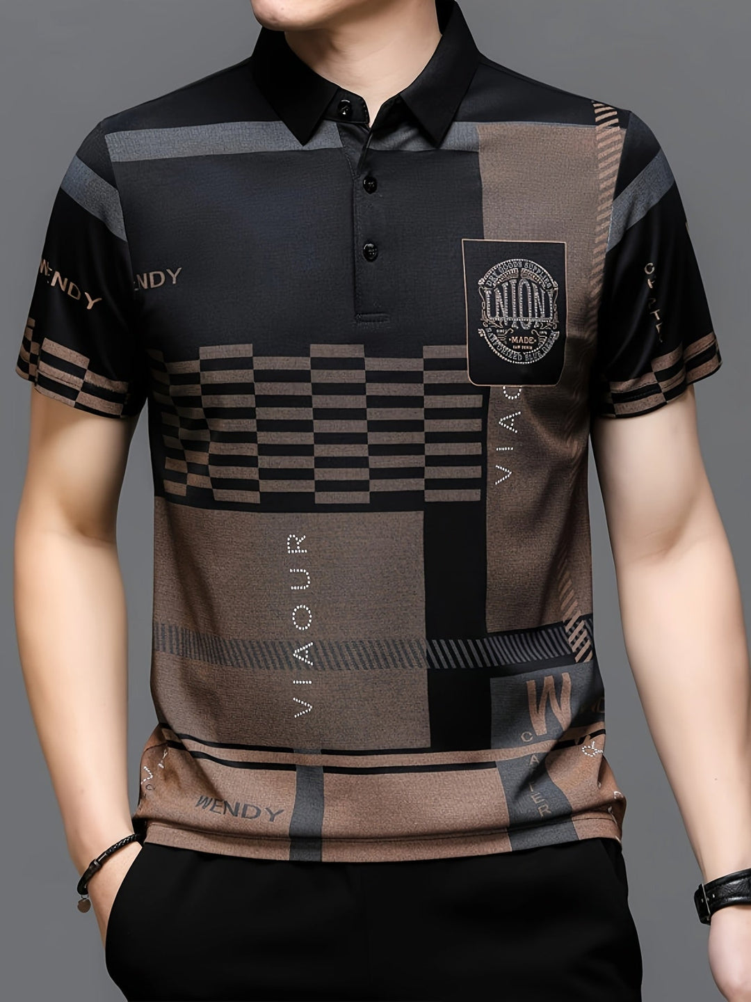 Colorblock Polo Shirt for Men, Refined Style