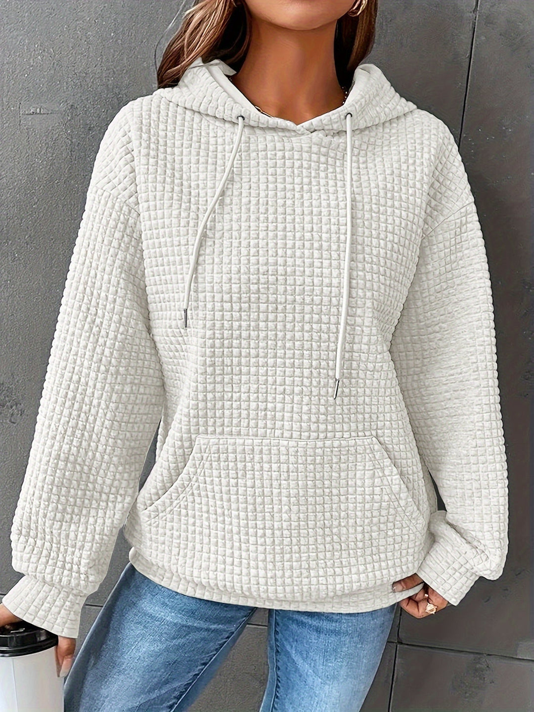 Cozy Textured Hoodie for Women, Plus Size
