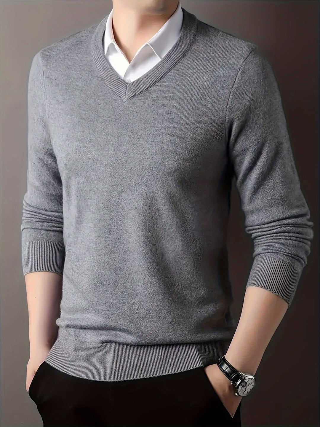 V-Neck Sweater for Men, Refined Style