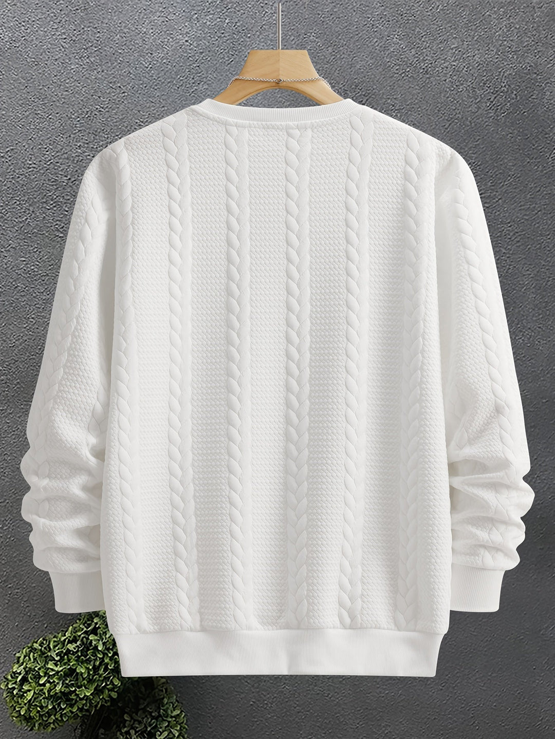Crew Neck Sweatshirt, Men's Textured Fit