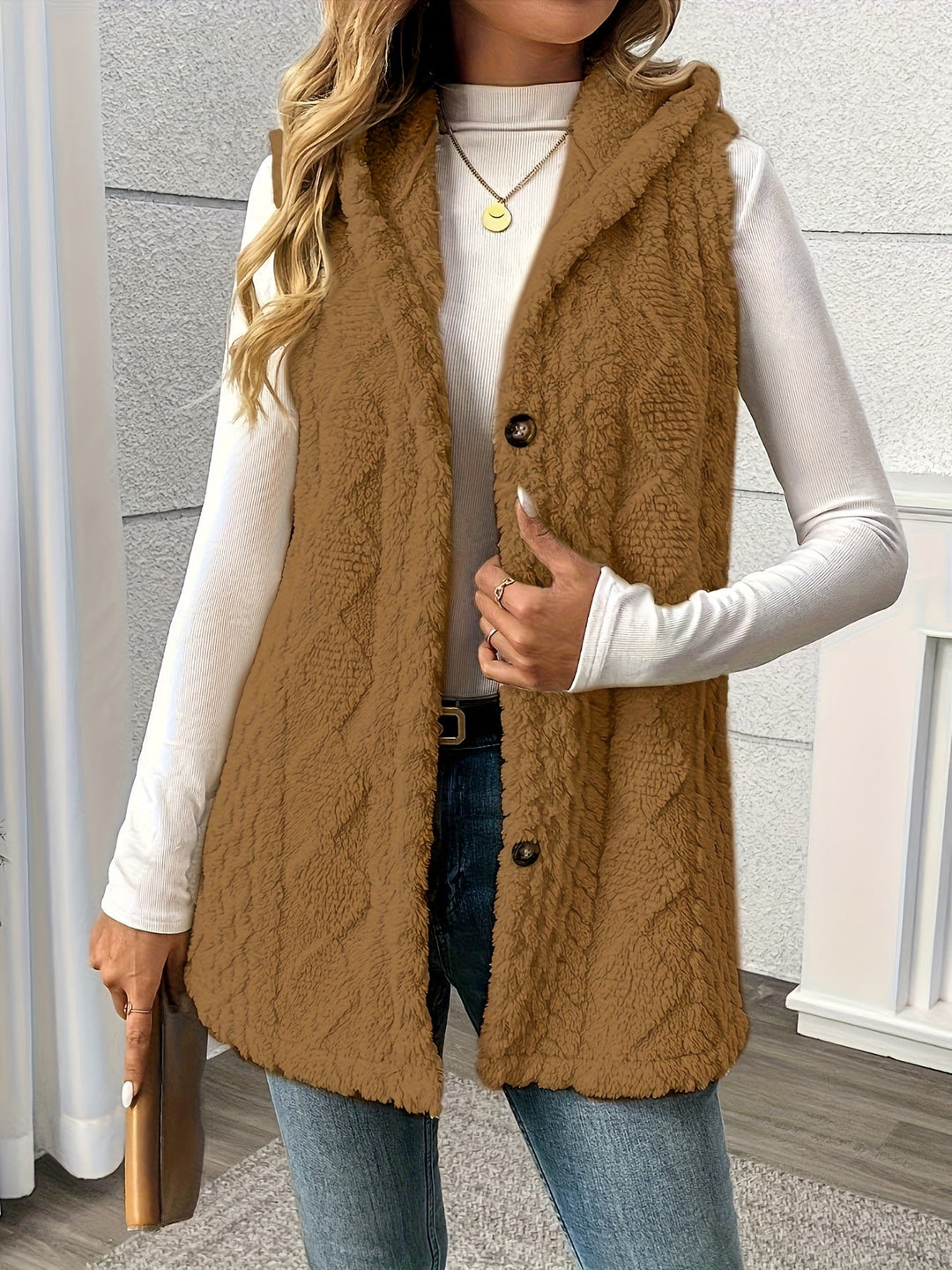 Cozy Hooded Sleeveless Vest for Women