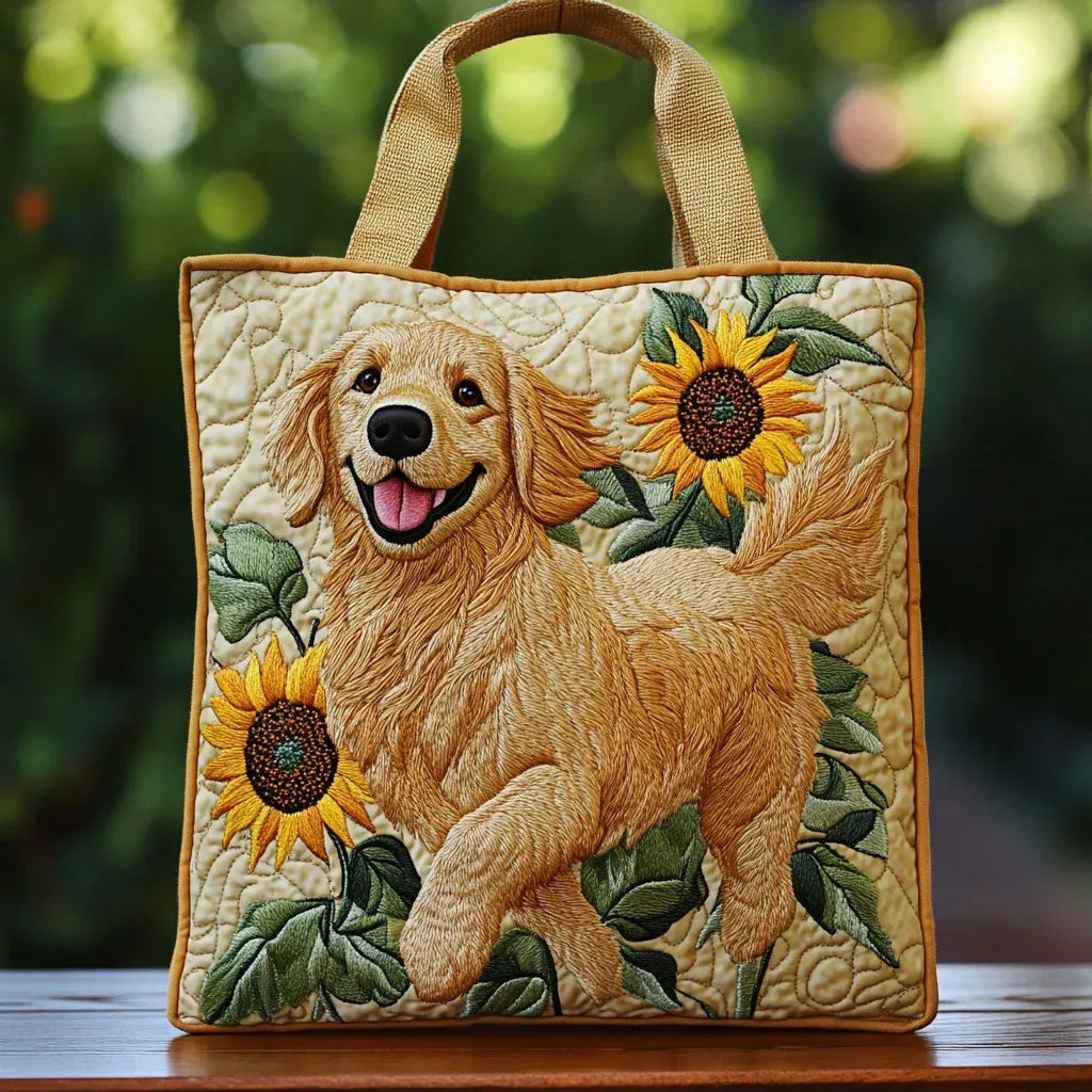 Dog Floral Art Tote Bag, Stylish Style