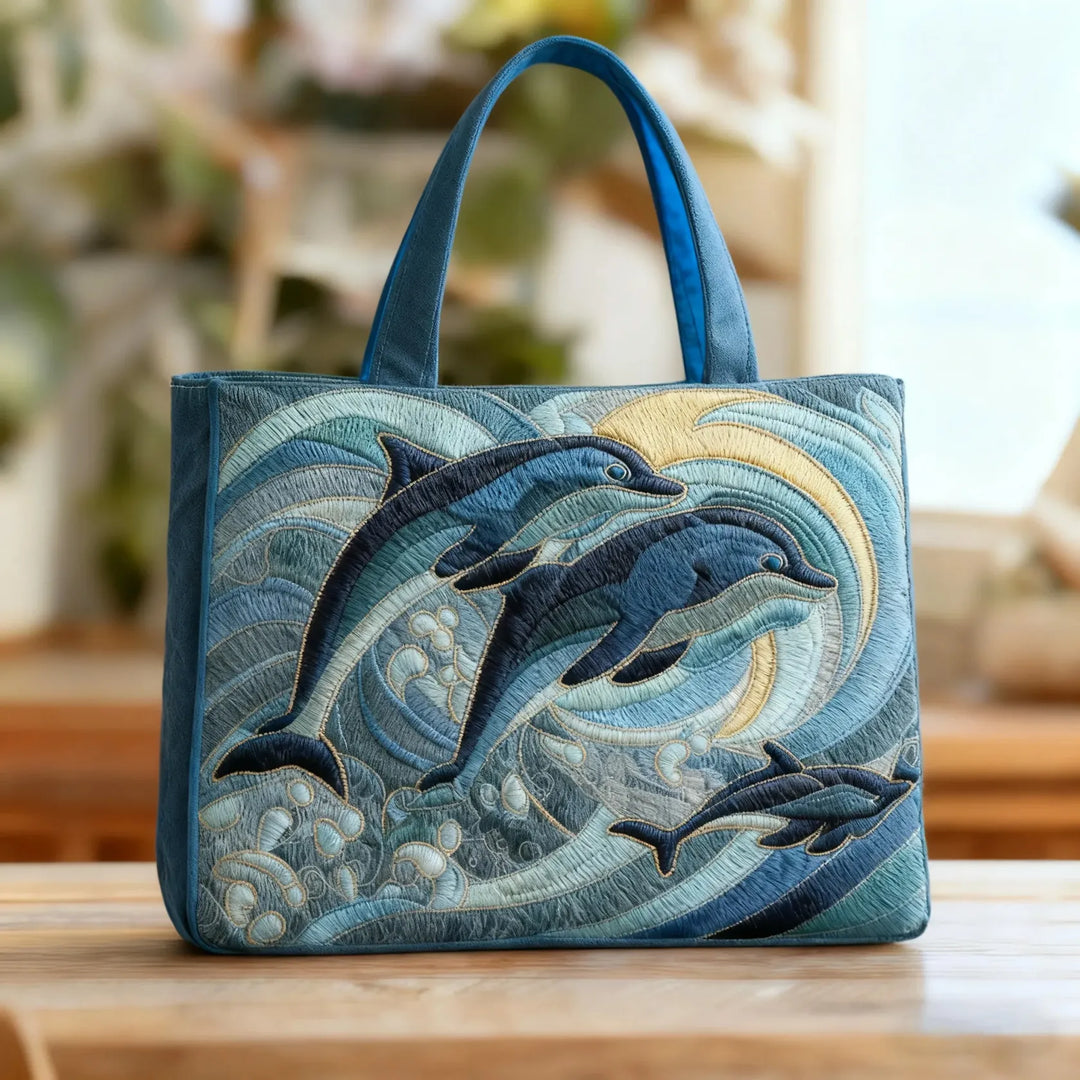 Stylish Dolphin Art Tote Bag