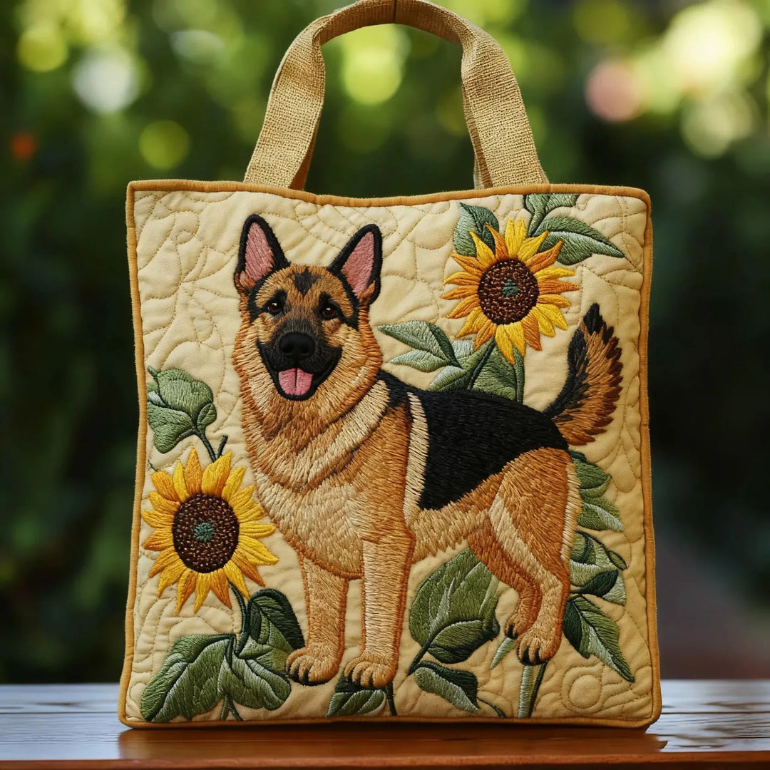 Artistic Sunflower Dog Art Tote Bag
