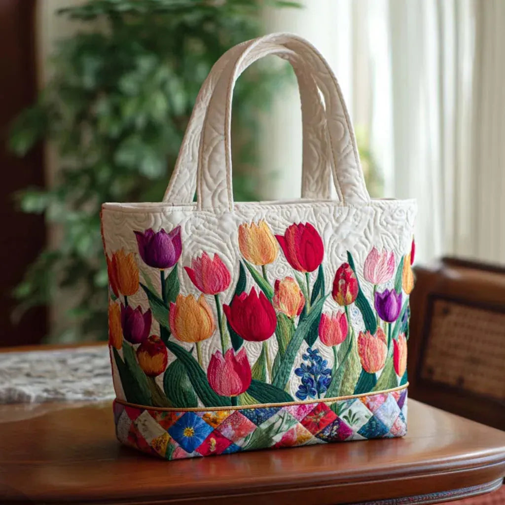 Multicolor Floral Rose Colored Tote Bag